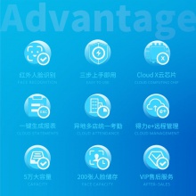 得力D3人臉指紋混合識別考勤機(銀灰)